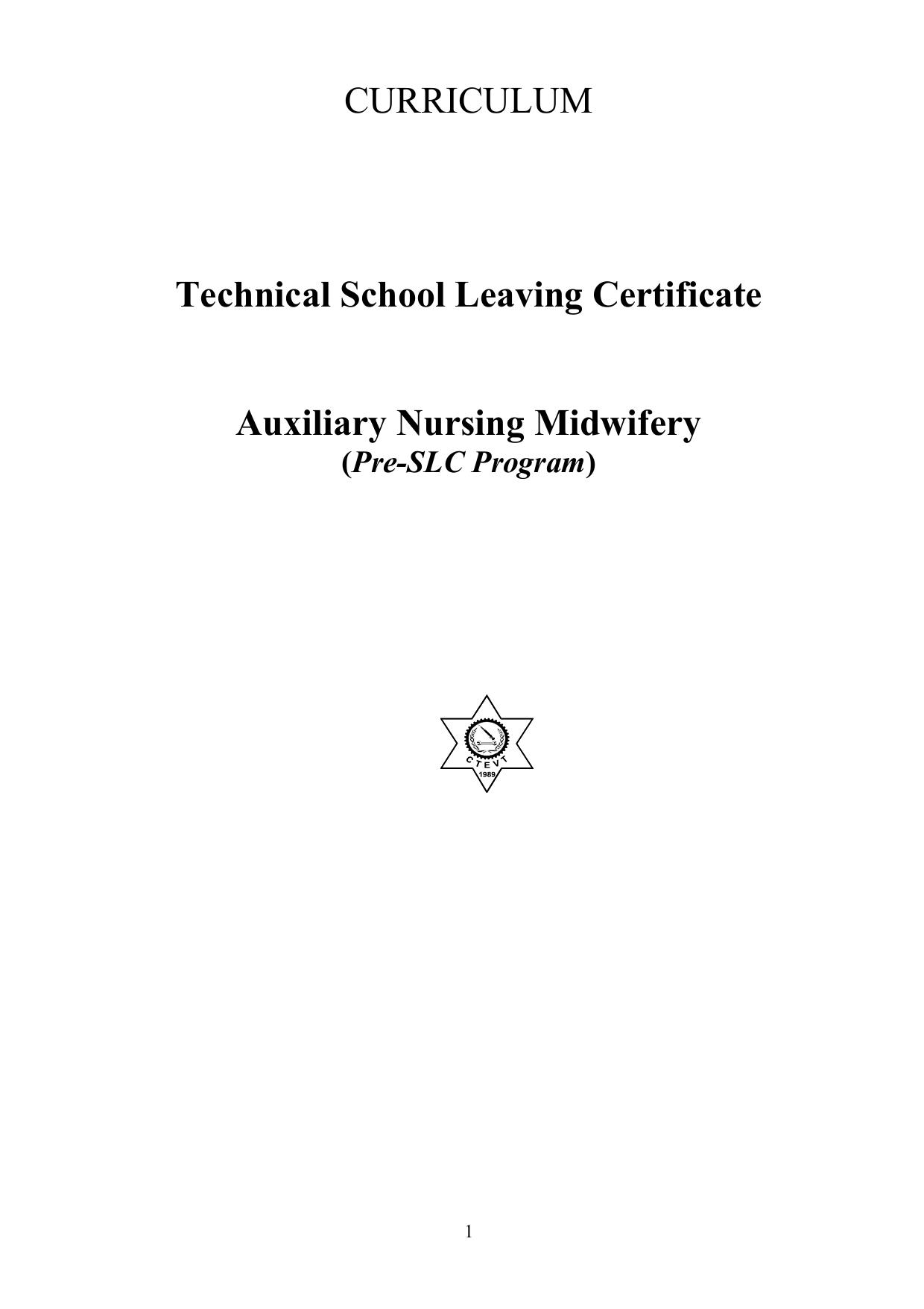 Auxiliary Nursing Midwifery (ANM) Pre SLC, 2014